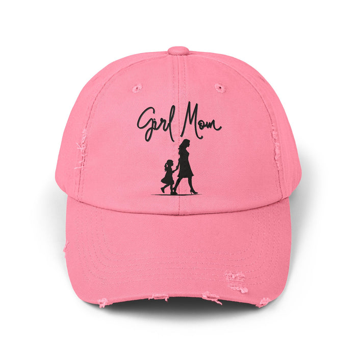 "GIRL MOM" - Distressed Hat