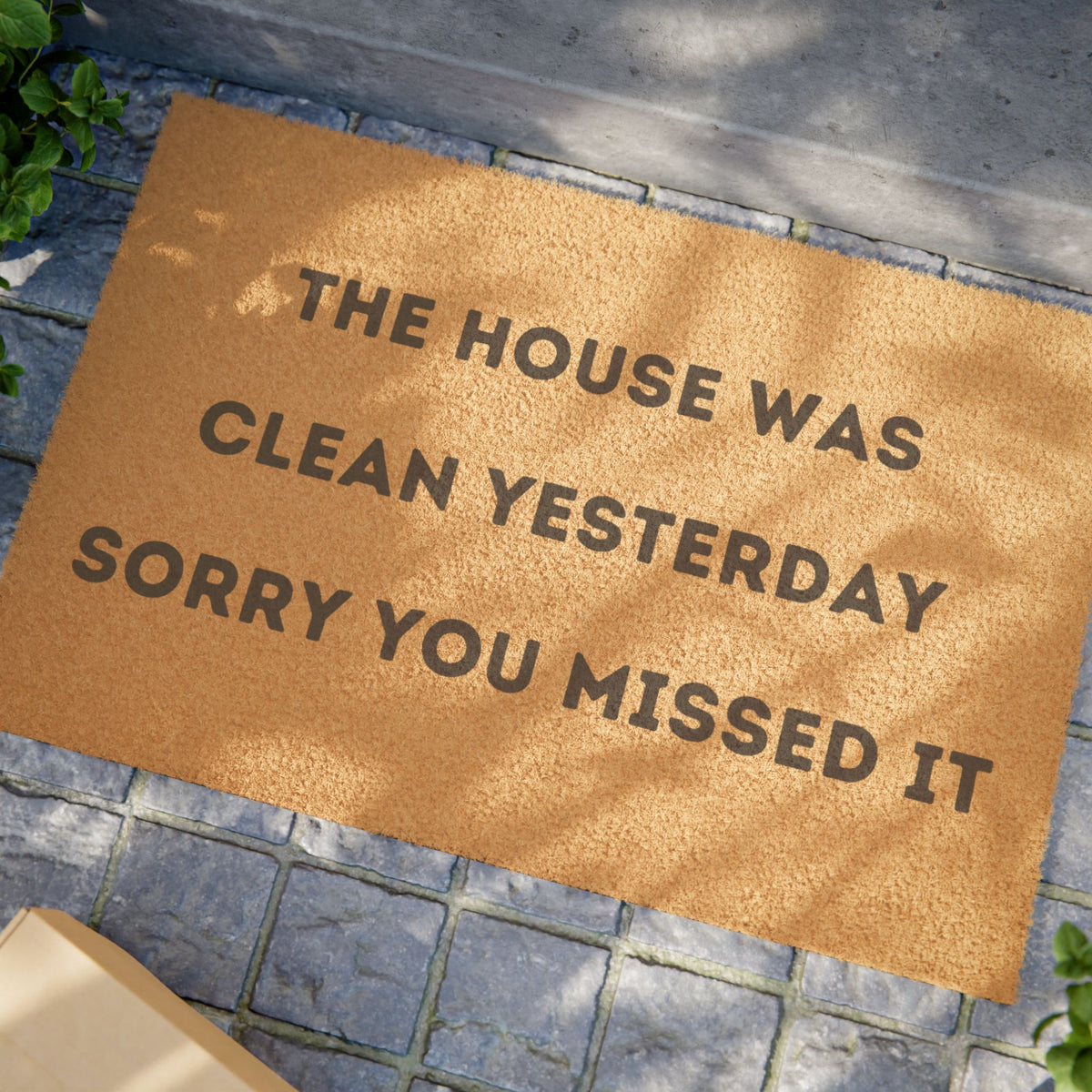 "THE HOUSE WAS CLEAN YESTERDAY SORRY YOU MISSED IT" - Funny Doormat