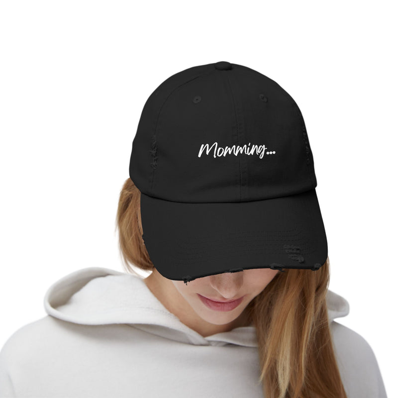 "MOMMING" - Distressed Hat