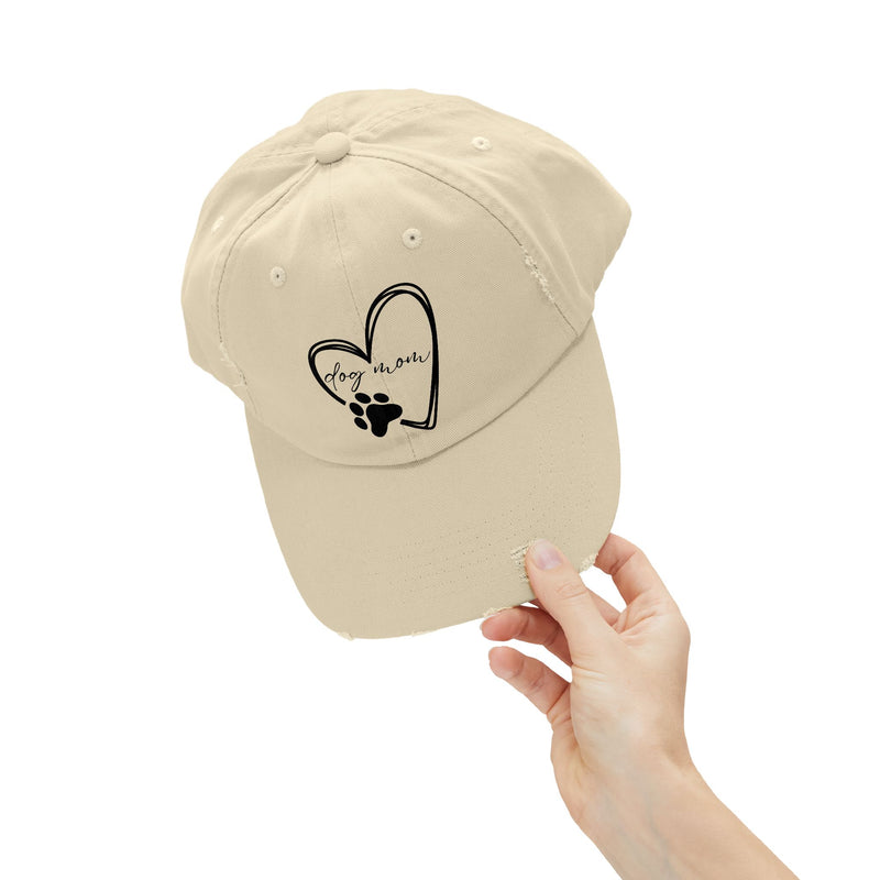 "DOG MOM" - Distressed Hat