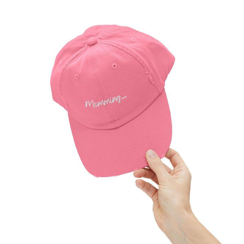 "MOMMING" - Distressed Hat